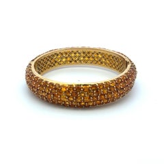 60,00 Carati Zaffiro Giallo Forma Ovale Bracciale in Oro Giallo 18 Carati