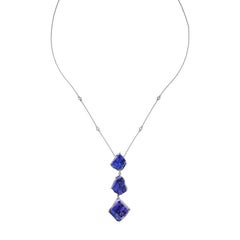 Shimon's 60.02ct Tanzanite & Diamond Necklace in 18K White Gold