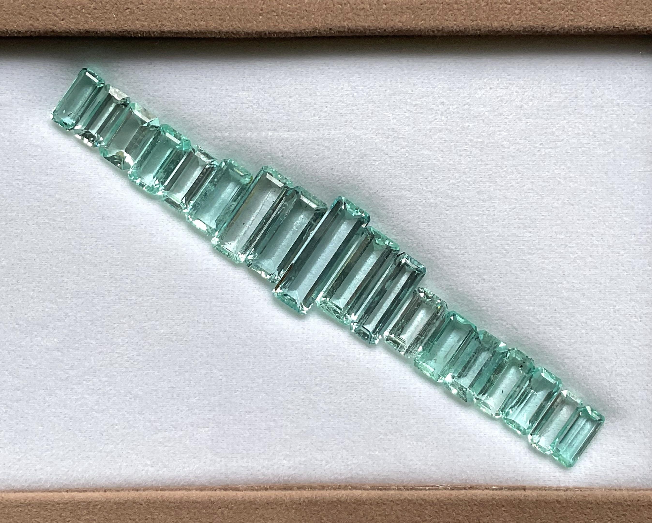 60.09 Karat Nigeria Smaragd Oktagon Schliff Stein Layout Feiner Schmuck Natürlicher Edelstein (Achteckschliff) im Angebot