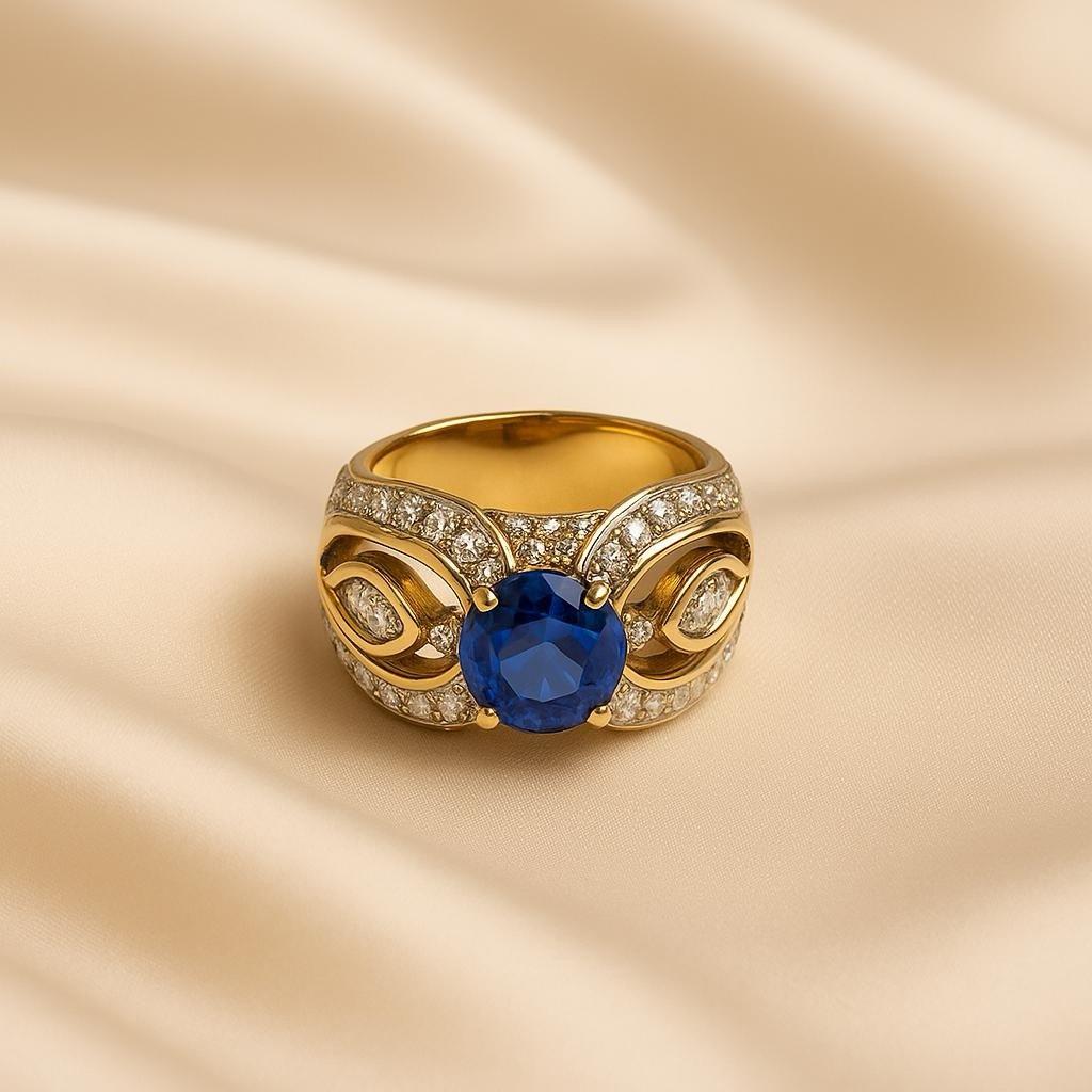 Artigiano 6.00c Natural unheard Sapphire Ring. in vendita