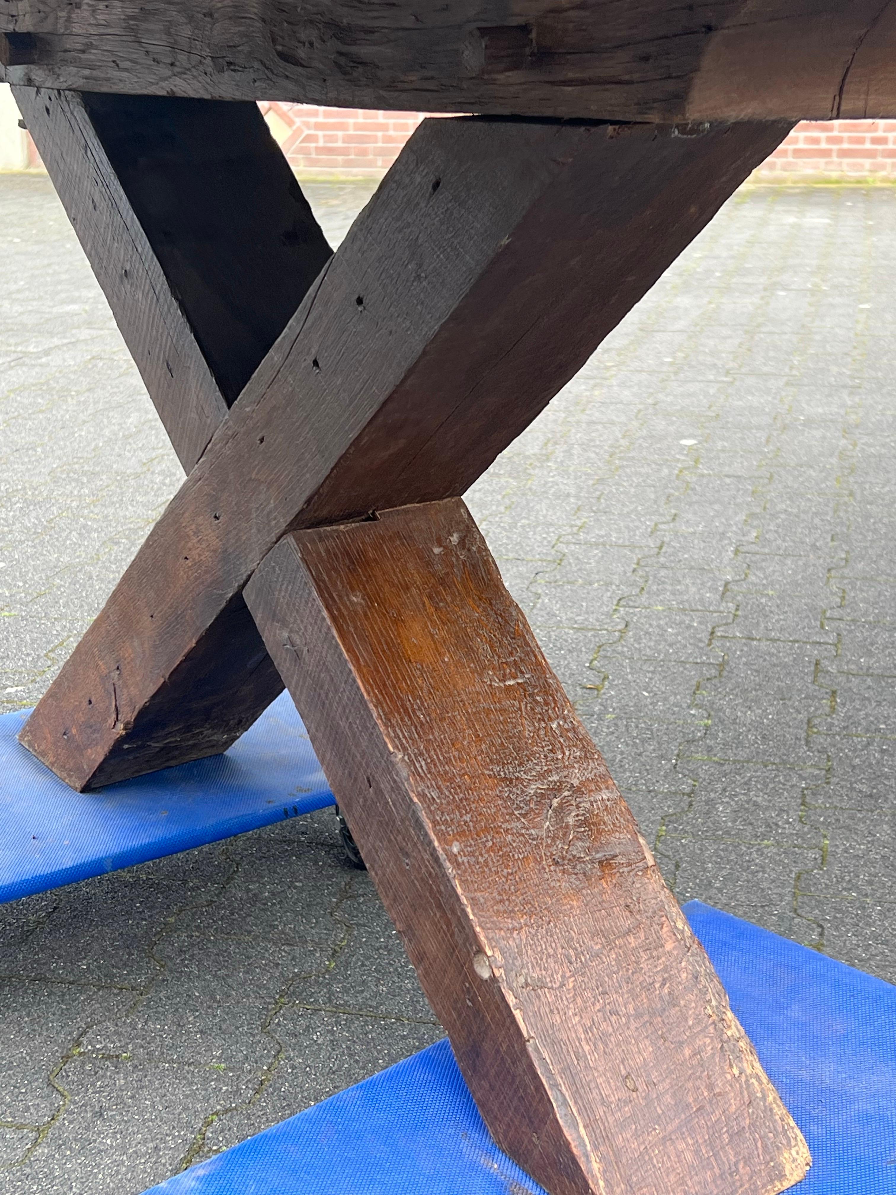 600CM Oak monastery table For Sale 6