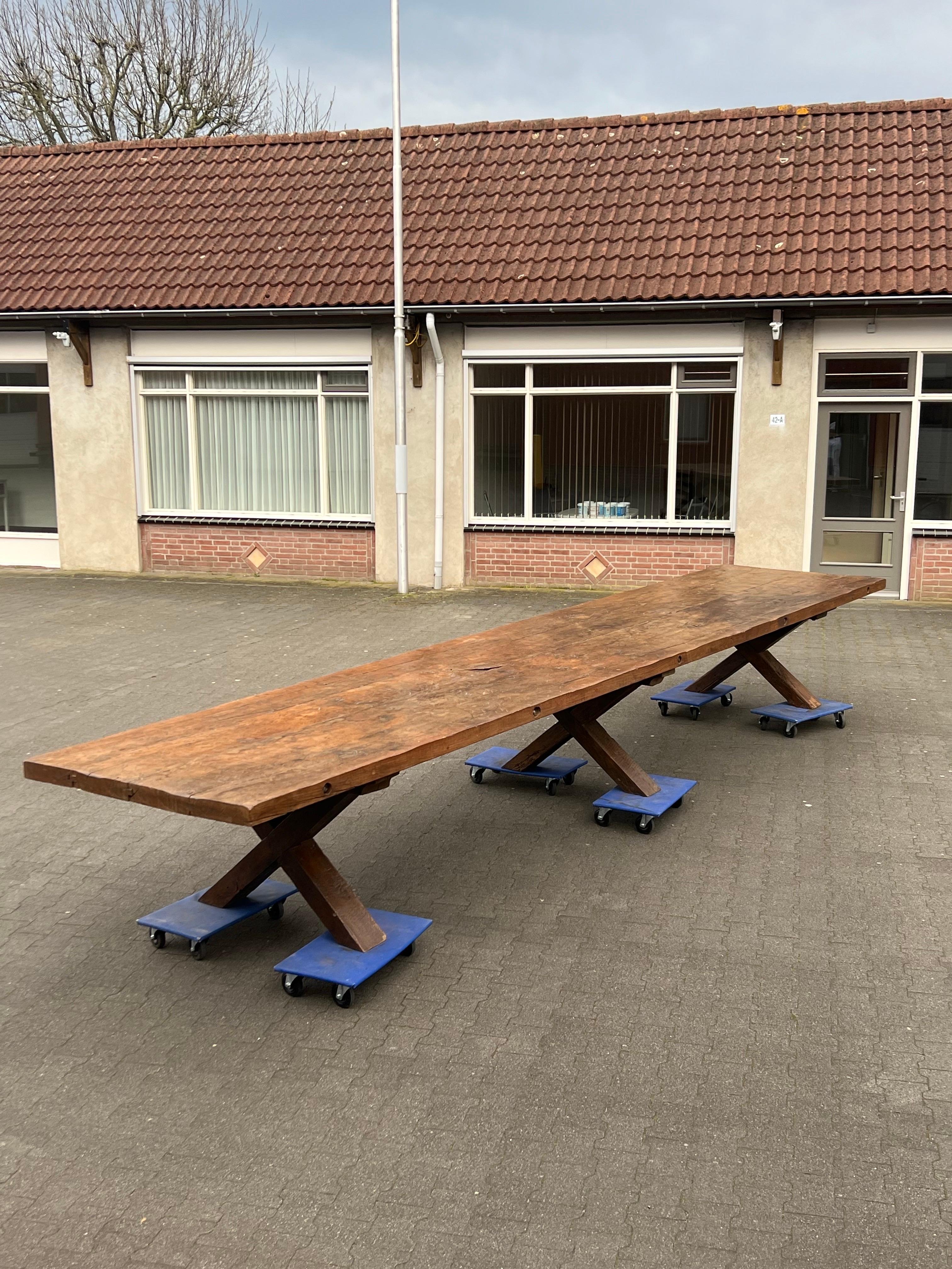 Early 20th Century 600CM Oak monastery table For Sale