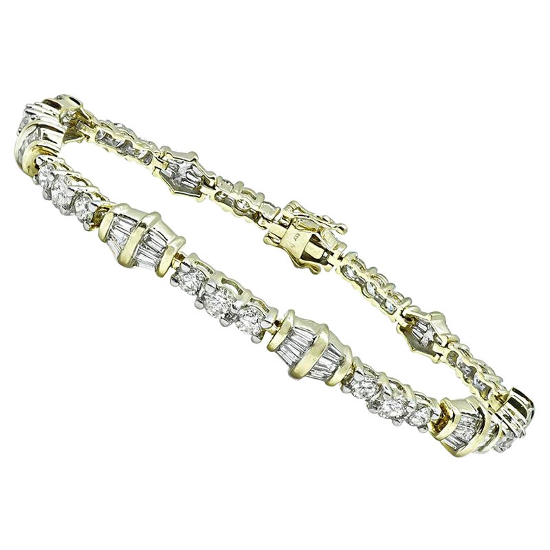 6.00ct Diamond 14k Yellow Gold Bracelet