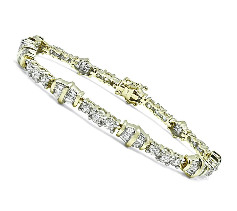 6.00ct Diamond 14k Yellow Gold Bracelet