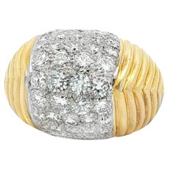 Anillo Cúpula de Diamantes de 6,00 ct en Oro y Platino