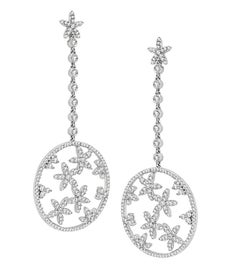 6.00ct Diamond Gold Star Drop Earrings