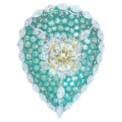 6,00ct Fancy Yellow Diamond Teal Emaille Marquise
Runde Diamant 18K Weißgold