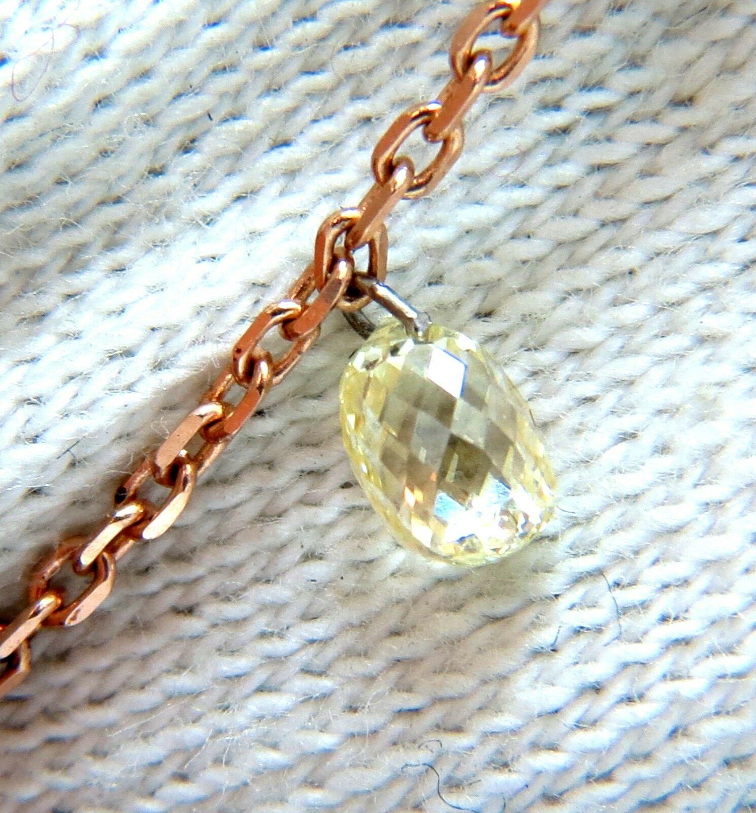 Collier stationnaire en or 14 carats avec diamants briolettes naturels de 6,00 carats Neuf - En vente à New York, NY