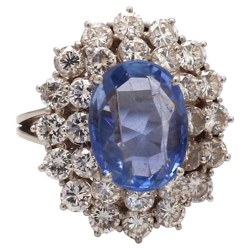 6.00ct Oval, No Heat, Sapphire Ring - AGL Certified For Sale