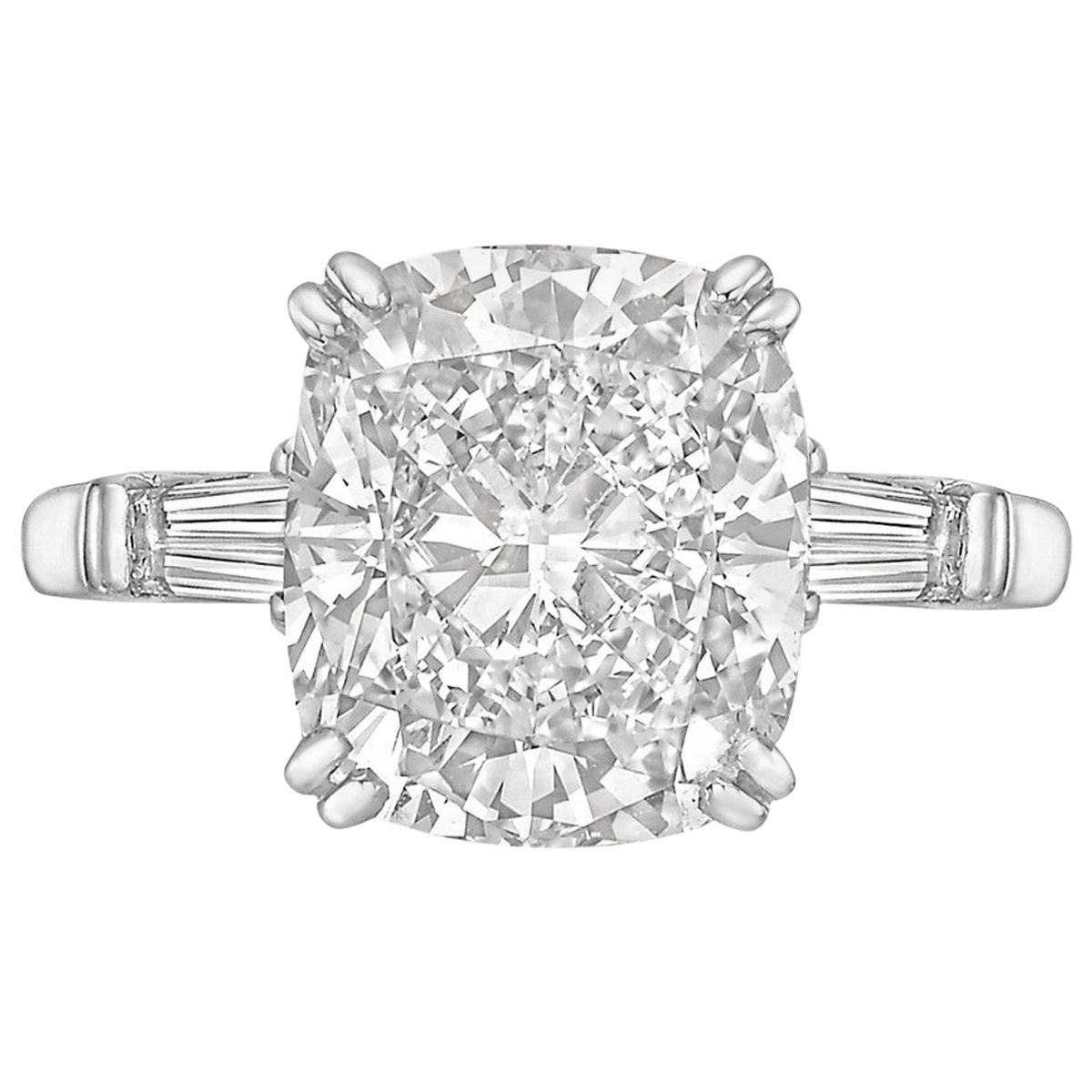 6.01 Carat Cushion-Cut Diamond Ring 'D/VS1'