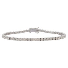 Bracelet tennis certifié de 6,01 carats en or blanc massif 18 carats