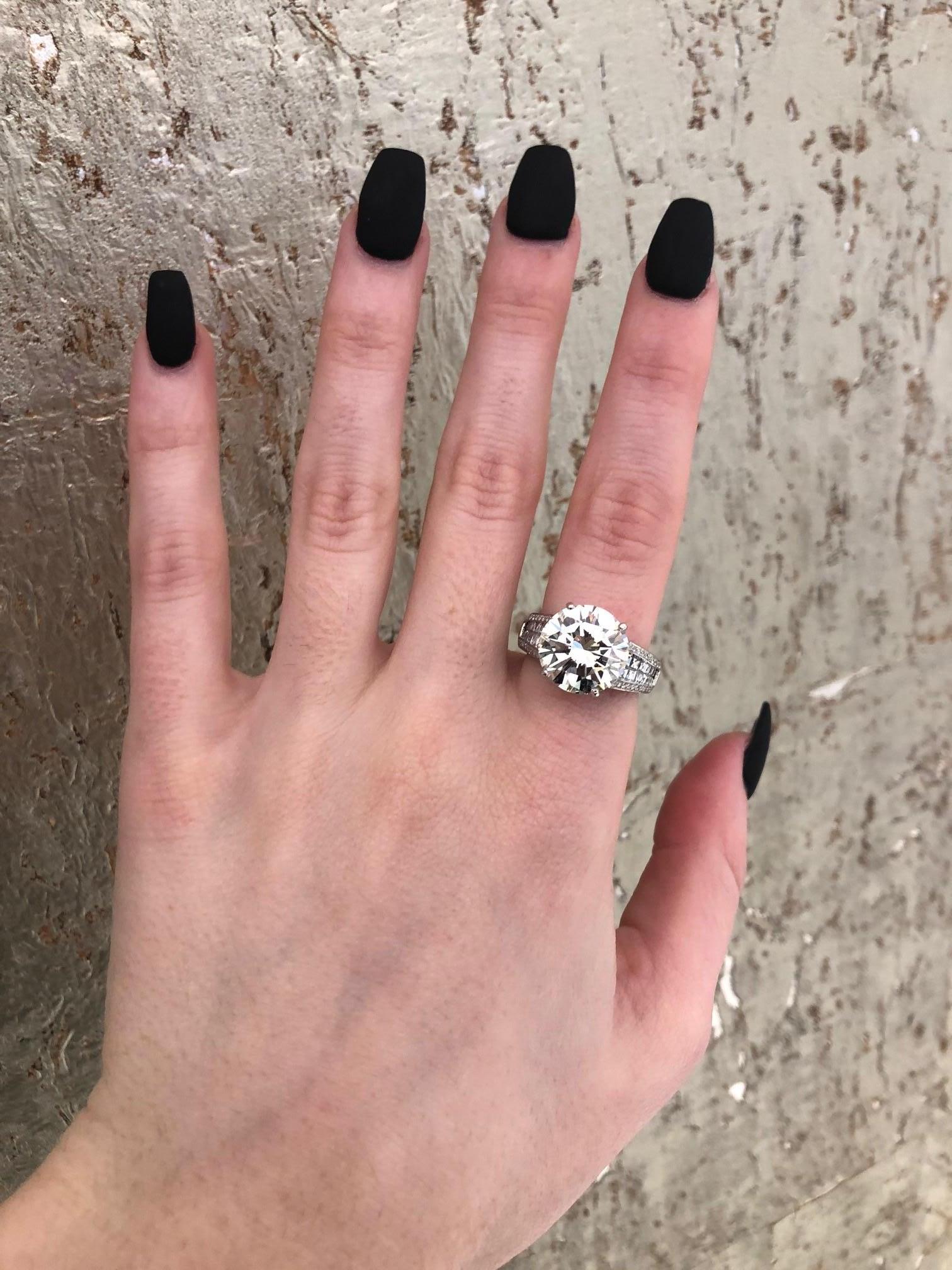 6.01 Carat Diamond Platinum Engagement Ring 9