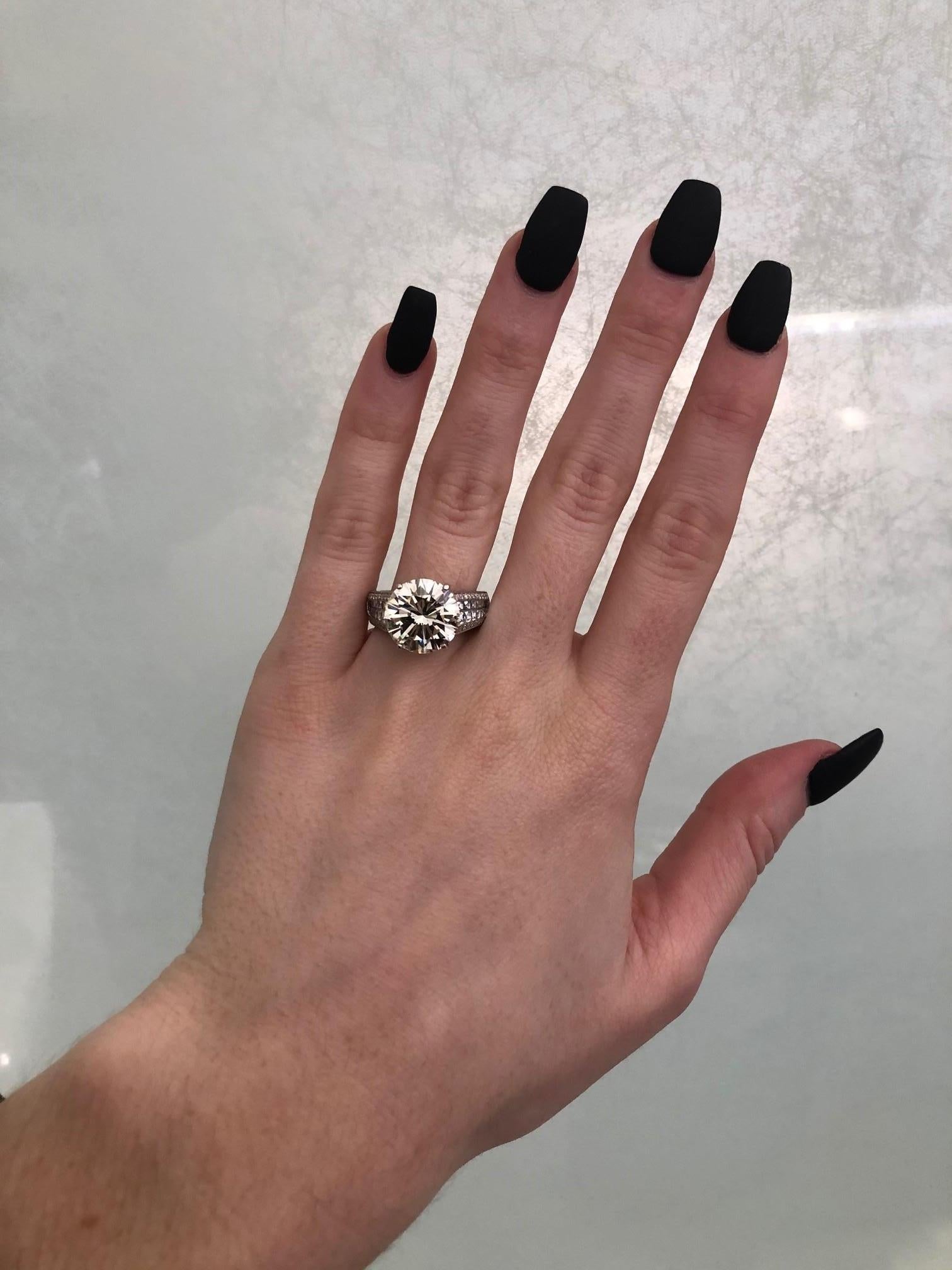 6.01 Carat Diamond Platinum Engagement Ring 10