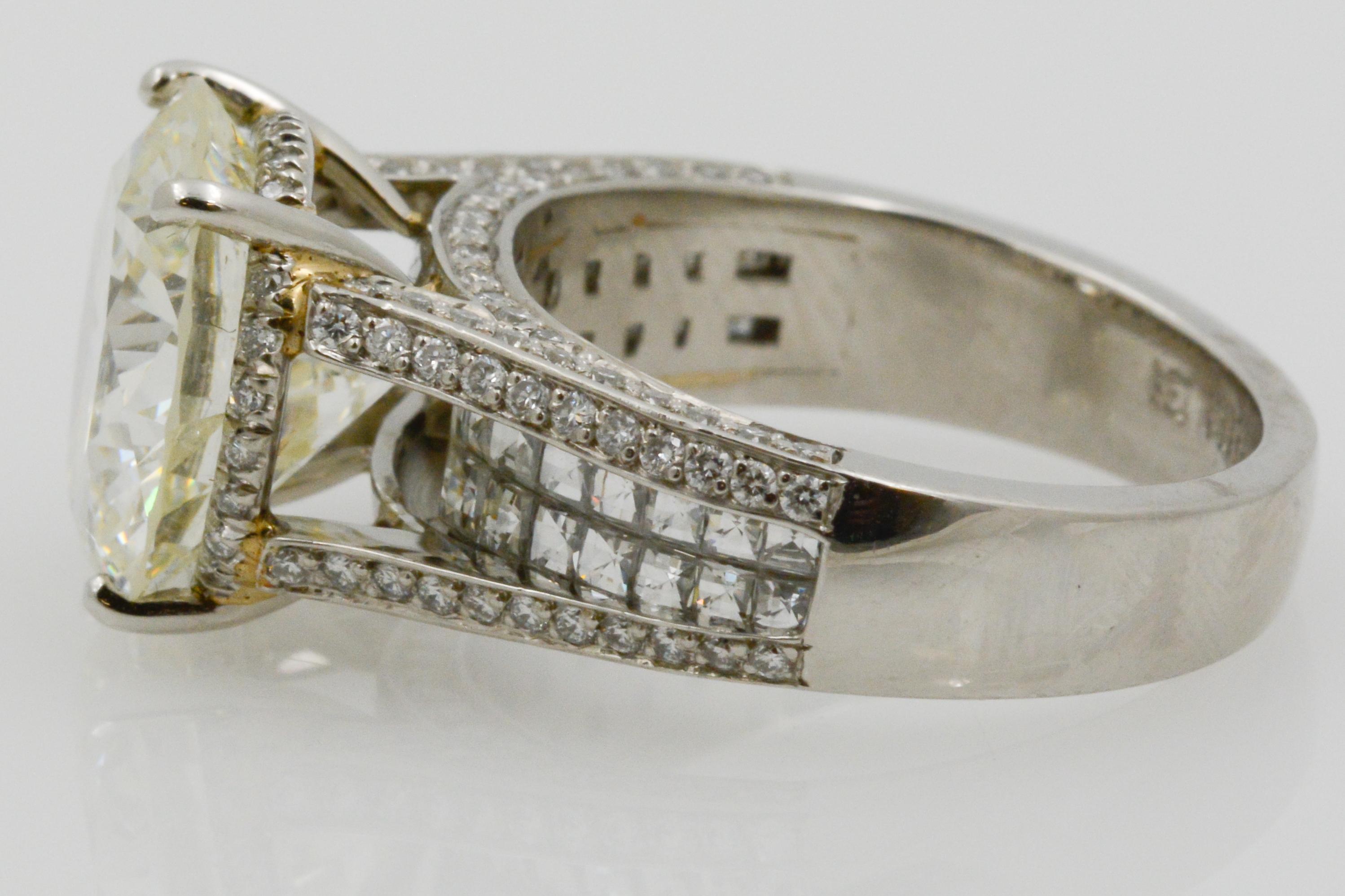 Round Cut 6.01 Carat Diamond Platinum Engagement Ring