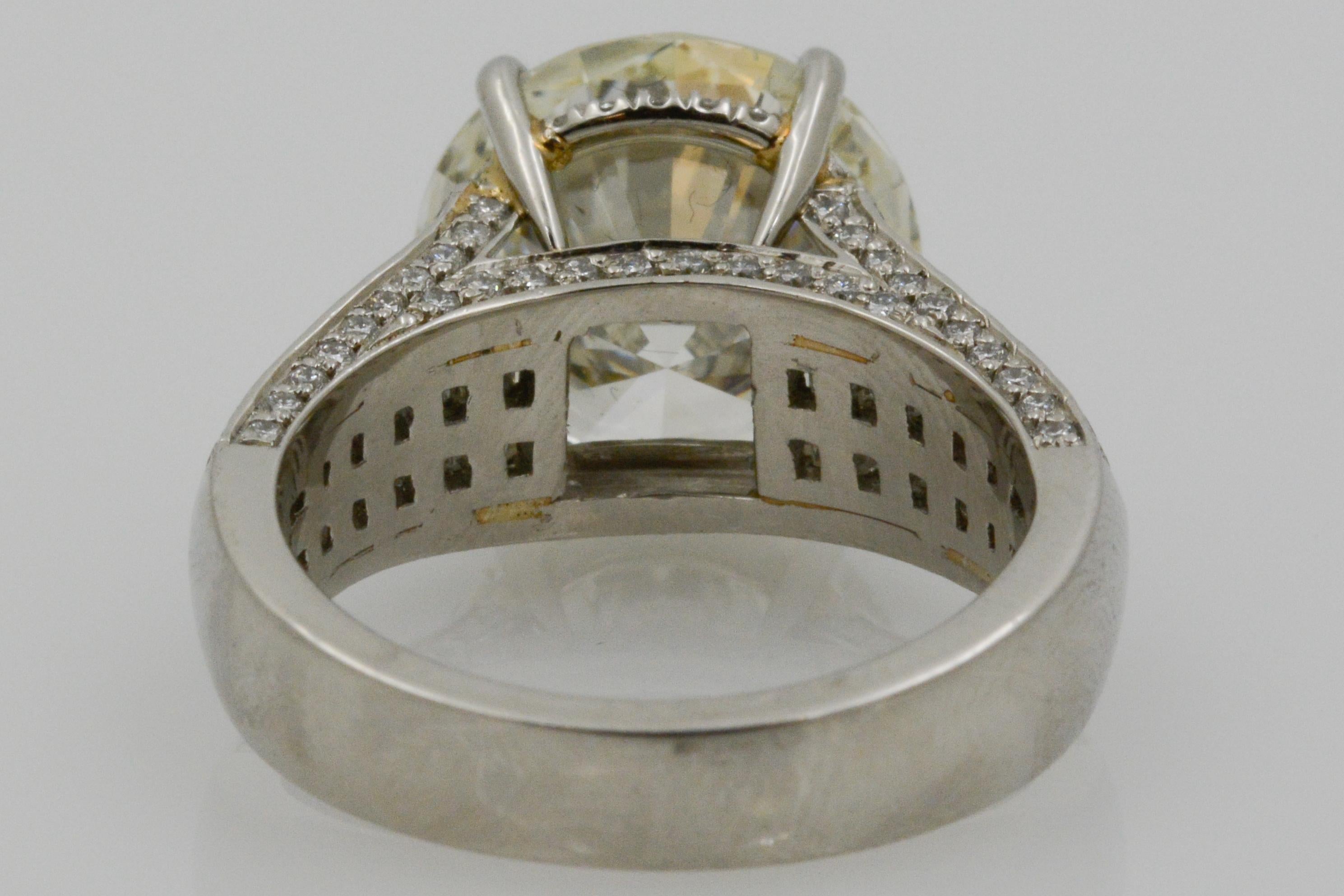 6.01 Carat Diamond Platinum Engagement Ring In New Condition In Dallas, TX