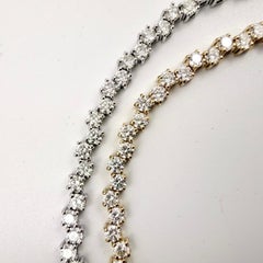 6,01 Karat Diamant Zickzack-Armband aus 14K Weißgold