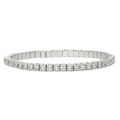 Bracelet extensible en or blanc 14 carats avec diamants naturels de 6,01 carats G-H SI