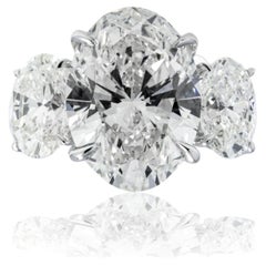 6.01 Carat Oval Diamond Ring Brilliant White 18K White Gold Timeless Brilliance