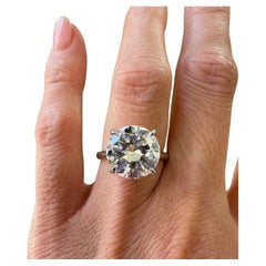 6.01 Carat Round Brilliant Diamond Ring GIA Certified in 14k White Gold Ring