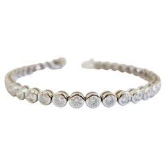 6.01 Carats Round Bezel Tube Tennis Bracelet in 14K White Gold