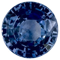 6.01 Karat Blauer runder Saphir, loser Edelstein