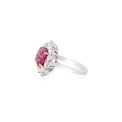 6.013 ct Red Mehenge Spinel and Diamond Ring in 18k White Gold