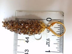 60.15ct Natural Fancy color briolette diamond dangle earrings 18kt grapevine*