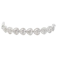 6.01ct Diamond 14K Gold Heart Tennis Bracelet