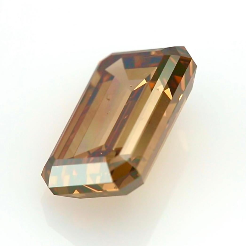 6.01cts Emerald Cut Fancy Dark Orange-Brown Diamond - GIA Certified For Sale 3