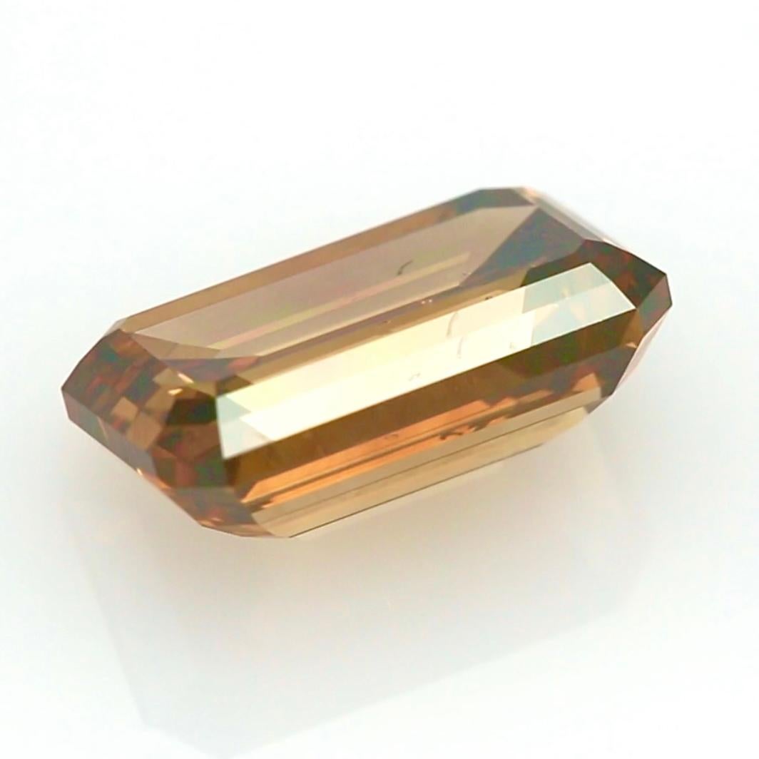6.01cts Emerald Cut Fancy Dark Orange-Brown Diamond - GIA Certified For Sale 4