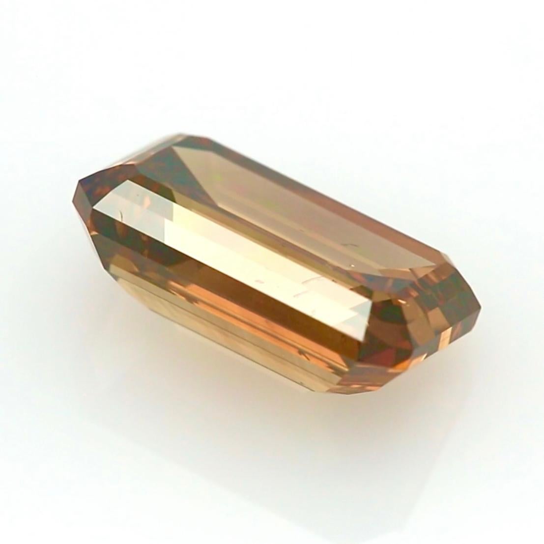 6.01cts Emerald Cut Fancy Dark Orange-Brown Diamond - GIA Certified For Sale 5