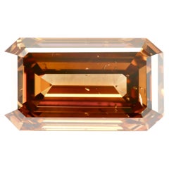 6.01cts Emerald Cut Fancy Dark Orange-Brown Diamond - GIA Certified