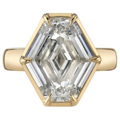 Handcrafted Odette Hexagonal Step Cut Diamond Ring by Single Stone