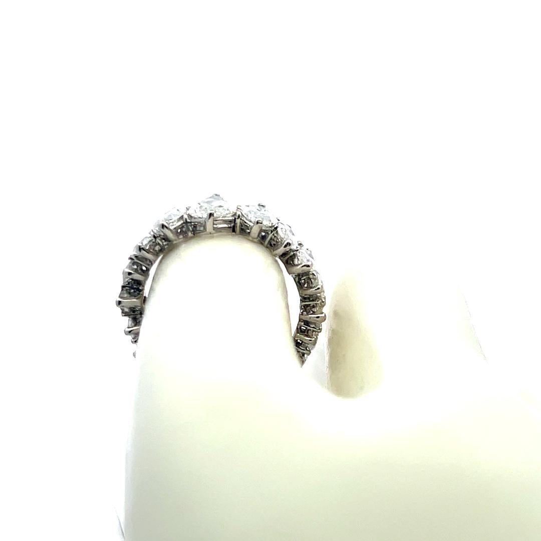 Bague d'éternité en platine avec diamants de forme marquise G SI-I1 de 6,02 carats en vente 6