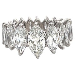 Memoryring aus Platin mit 6,02 Karat Marquiseschliff G SI-I1 Diamant in Marquiseschliff