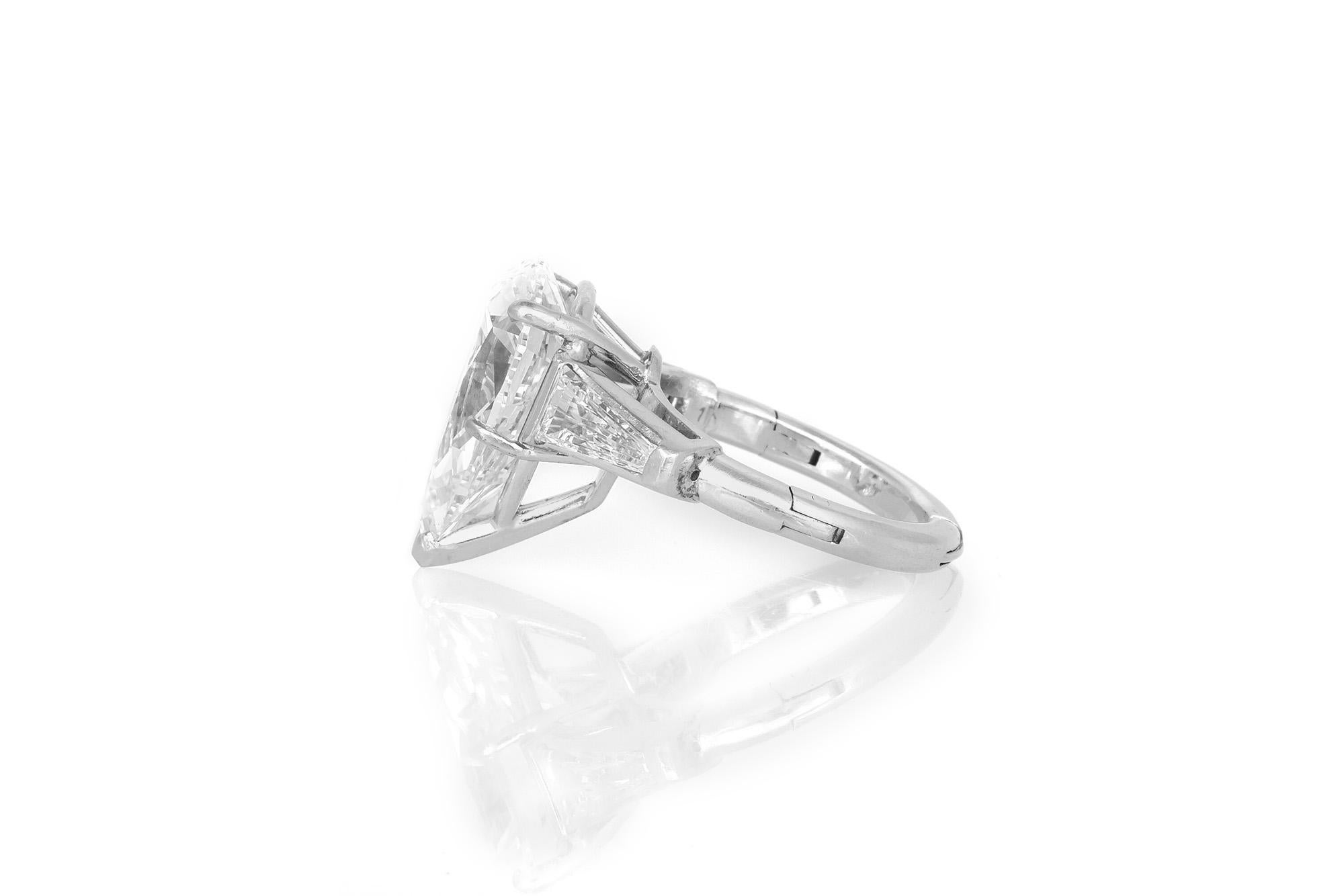 Pear Cut 6.02 Carat Pear Shaped Diamond Engagement Ring For Sale