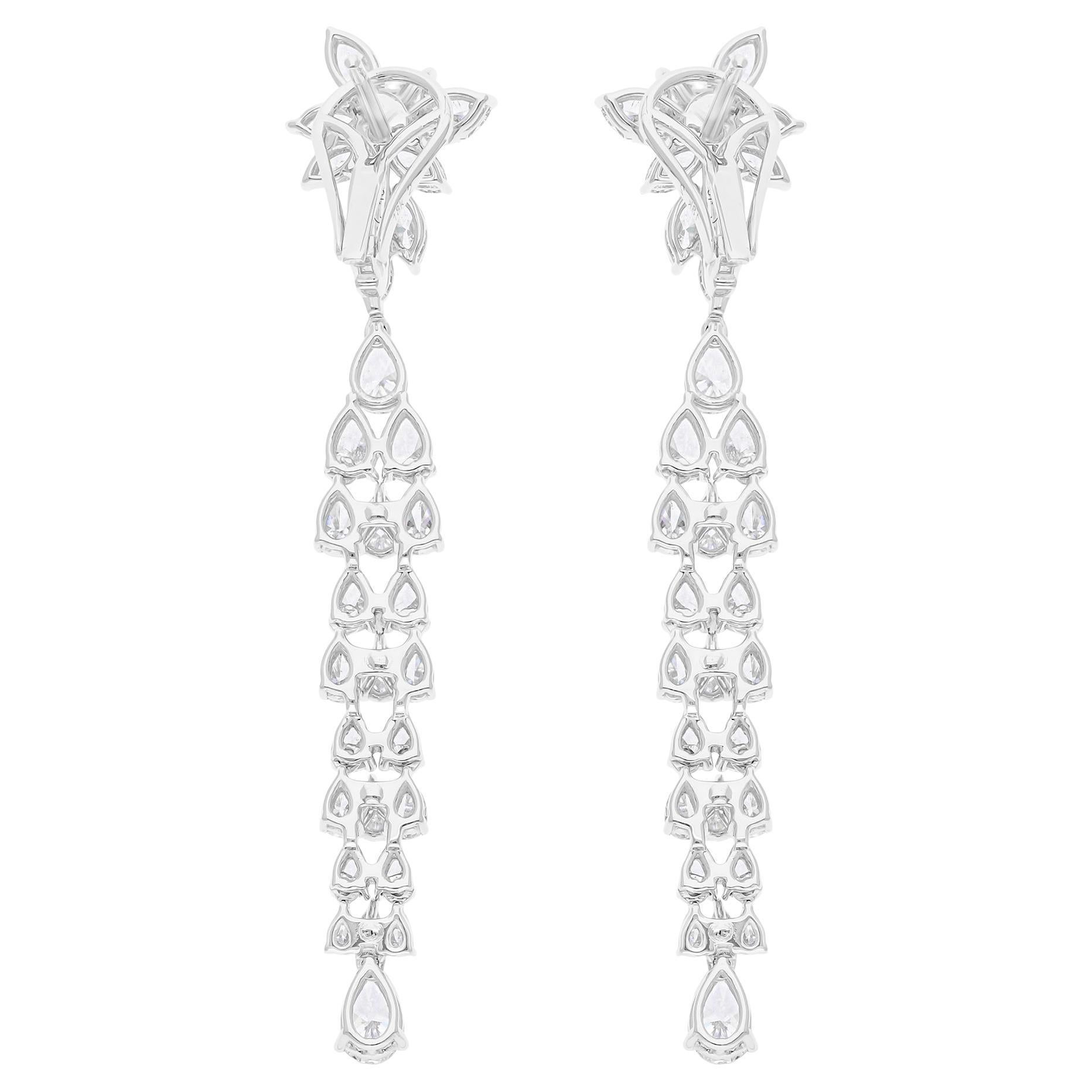 6,02 Karat SI/H Birnen-Diamant-Ohrringe aus 18 Karat Weißgold mit Marquise- Brillantschliff (Moderne) im Angebot