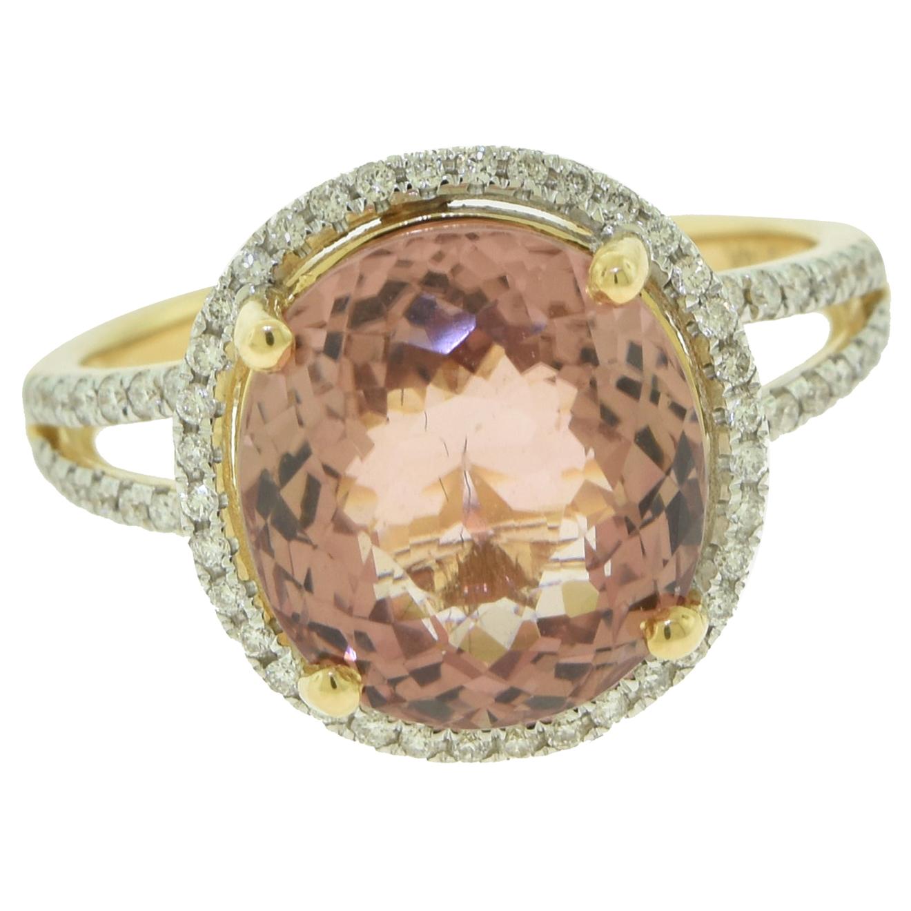 6.02 Carat Tourmaline and Diamond Engagement Ring