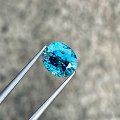 6.02 carats Tiffany Blue Zircon Stone Oval Cut Cambodian Gemstone
