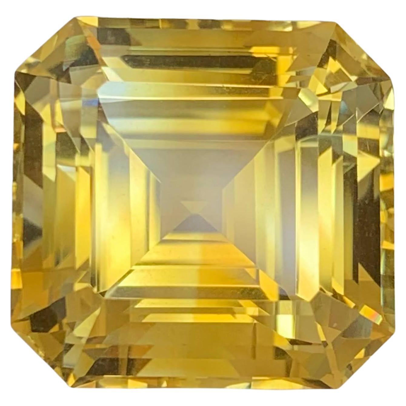 60,25 Karat Natürlicher Loser Gelber Goldener Citrin Asscher Schliff Brasilianischer Edelstein