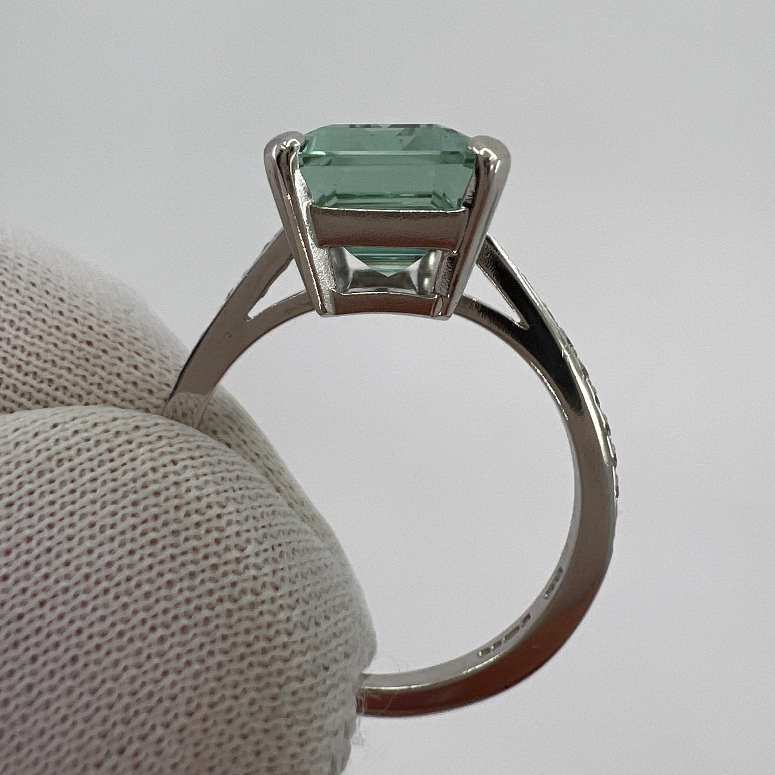 6.02ct Fine Boodles Green Blue Emerald Aquamarine & Diamond 18k White Gold Ring 2