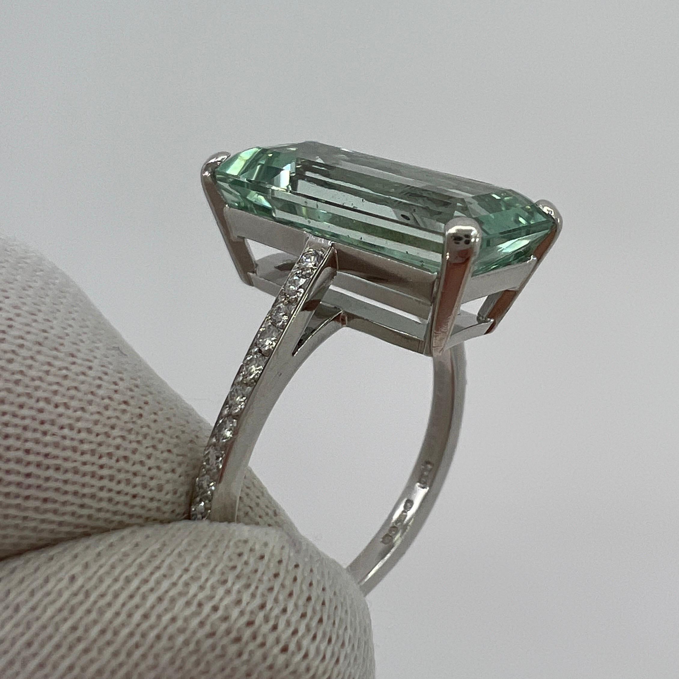 Emerald Cut 6.02ct Fine Boodles Green Blue Emerald Aquamarine & Diamond 18k White Gold Ring
