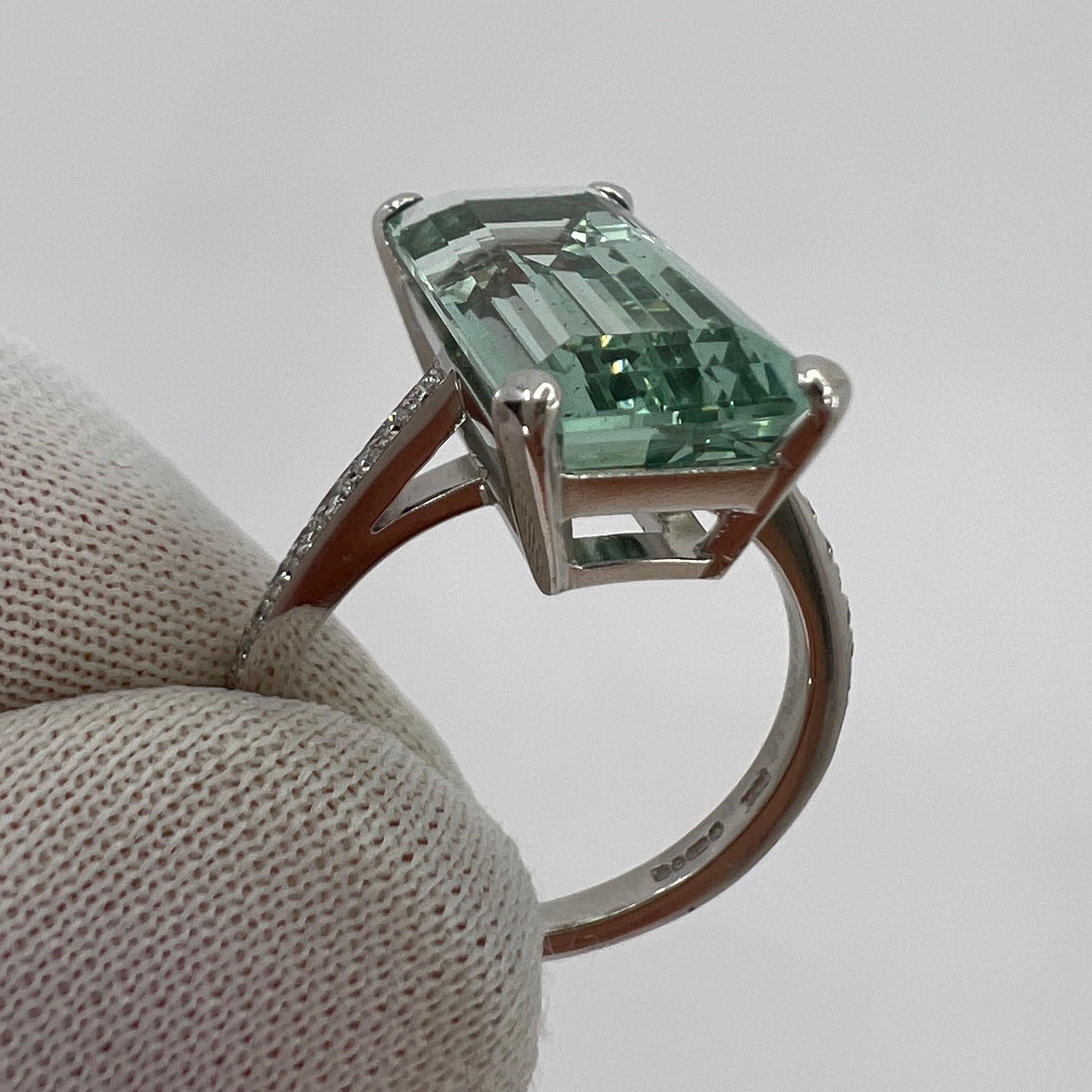 Women's or Men's 6.02ct Fine Boodles Green Blue Emerald Aquamarine & Diamond 18k White Gold Ring