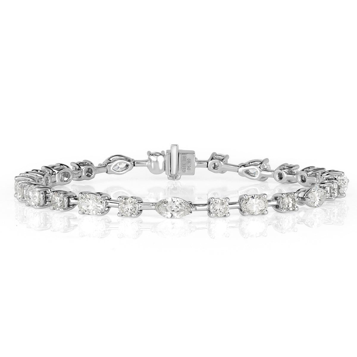 6.02ct Oval Cut, Marquise Cut and Round Brilliant Cut Diamond Tennis Bracelet