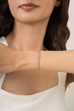 6.02ct Round Cut Multi Sapphire Bezel-Set Tennis Bracelet in 14K Yellow Gold