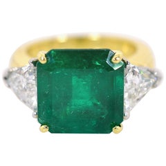 6.03 Carat Colombian Emerald Diamond Gold Ring