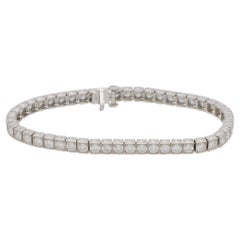 6.03 Carat Diamond Line Tennis Bracelet Set in Platinum