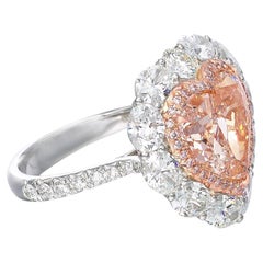 6.03 Carat Heart Shape Statement Champagne  Heirloom-Worthy Glow Diamond Ring