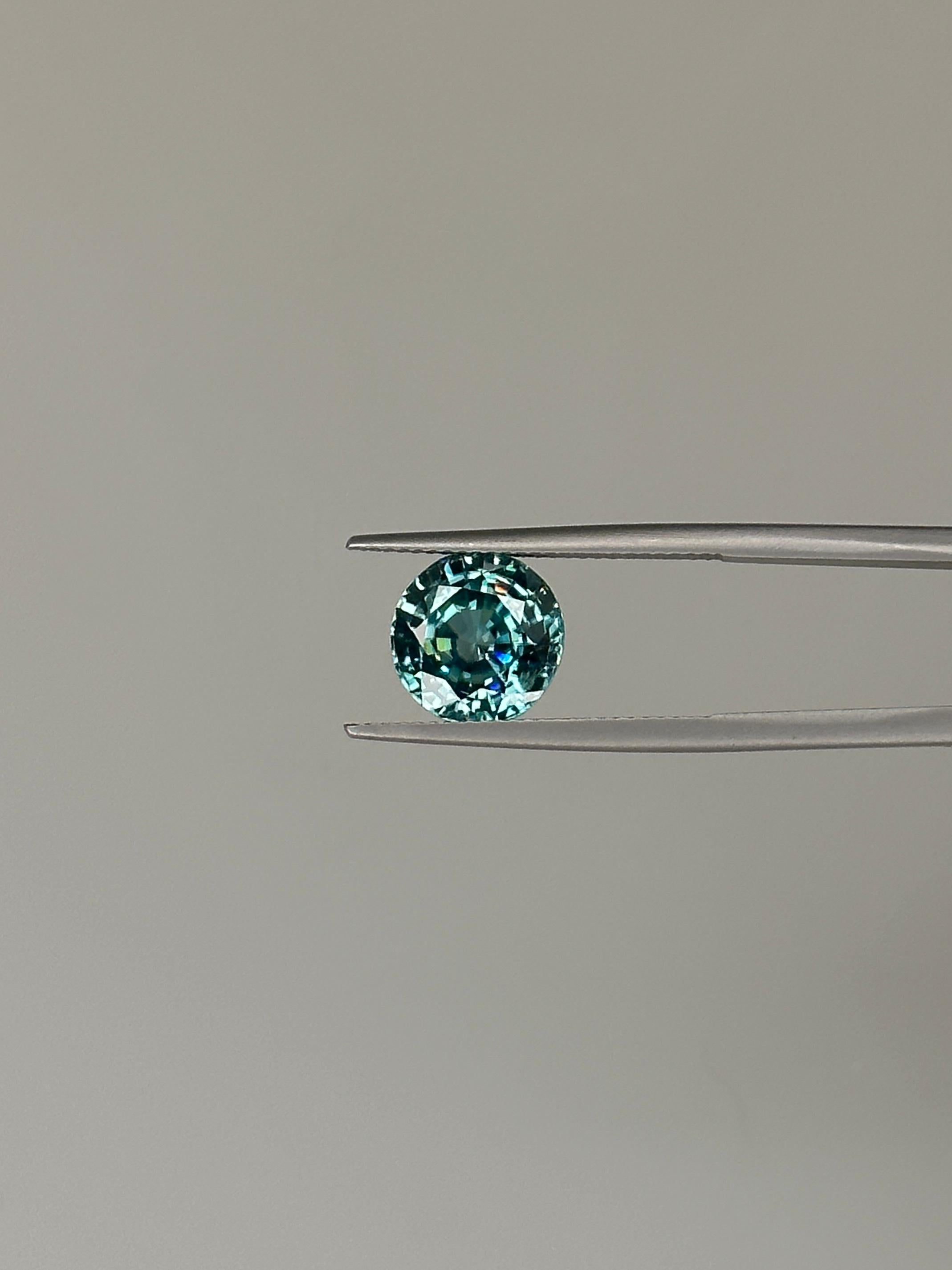 A beautiful sparkling Round-Cut 'Mint' Zircon from Ratanakiri, Cambodia.

Rare sparkling Blue Zircon is only found at one place in the world at Ratanakiri province in Northeast Cambodia. Blue Zircon in this vivid blue color is very rare indeed. We