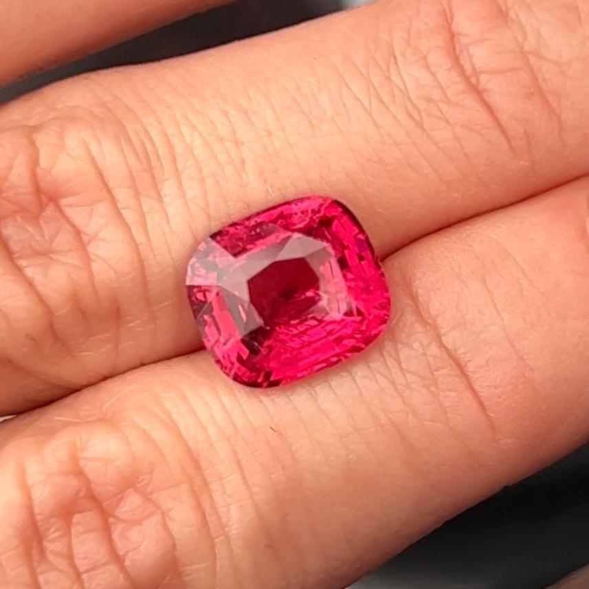 Modern 6, 03 Carat Natural Tanzanian Neon Vibrant Reddish Pink Mahenge Spinel